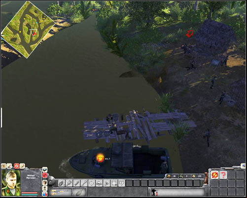Now, you will face an arduous elimination of all soldiers on the patrol boat using your sniper - Mission 2: Vietnamese Connection - p. 2 - North Vietnamese - Men of War: Vietnam - Game Guide and Walkthrough