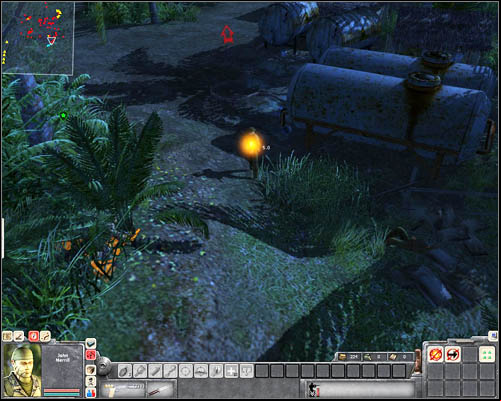 Find the one that is patrolling the courtyard and around fuel tanks - Mission 2: Bon Voyage to Cambodia - p. 2 - USA - Men of War: Vietnam - Game Guide and Walkthrough