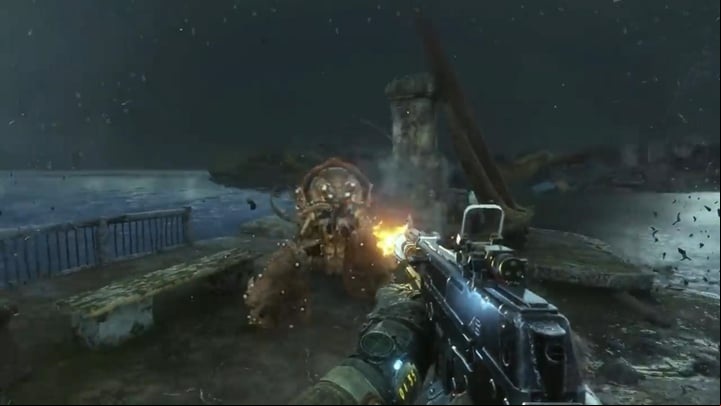 You have to defend yourself on the shore until the Captain arrives - Metro Exodus Sams Story: Tunnels and getting fuel - walkthrough - Walkthrough - Metro Exodus Guide