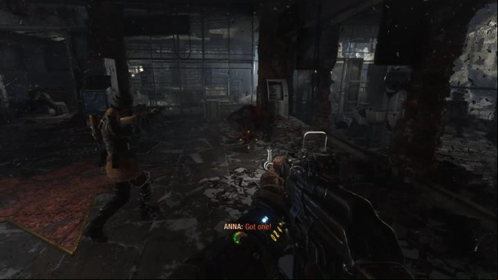 After talking to the woman, you will be informed that it is time to change the filter in the gas mask - Moscow - A journey with Anna through the city - Metro Exodus Walkthrough - Moscow - Metro Exodus Guide