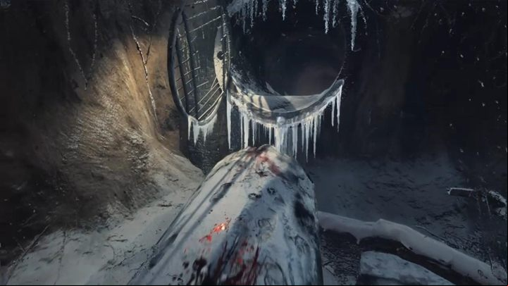 When you reach the bottom, crawl and go under a log - Moscow - A journey with Anna through the city - Metro Exodus Walkthrough - Moscow - Metro Exodus Guide