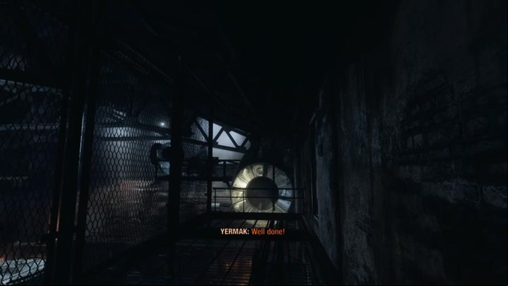 Crawl further and youll see an enemy with his back turned towards you - Metro Exodus: Inside the enemy base - walkthrough - Moscow - Metro Exodus Guide