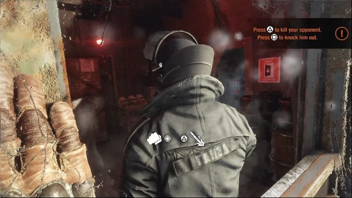 In one of the windows you will see your opponent - Metro Exodus: Hostile Train - walkthrough - Moscow - Metro Exodus Guide