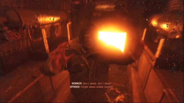 To complete this sequence, run into the furnace and place the bomb - Metro Exodus: Hostile Train - walkthrough - Moscow - Metro Exodus Guide