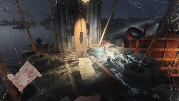 Reach the lever, the one near the closed gate - the lever is on the upper floor - Metro Exodus: Getting the water - walkthrough - The Caspian Sea - Metro Exodus Guide