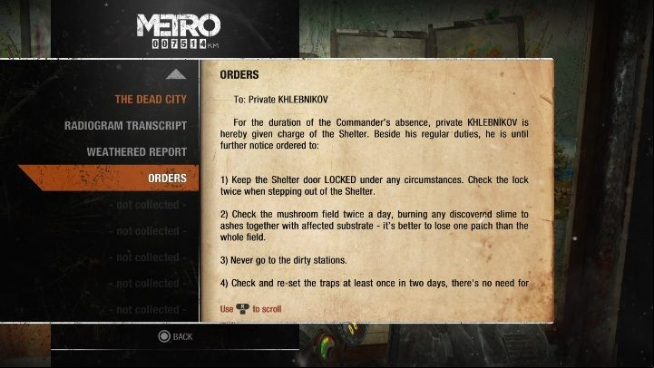 6 - Metro Exodus: Diaries and postcards in Autumn and the Dead City - collectibles - Diaries and postcards - Metro Exodus Guide