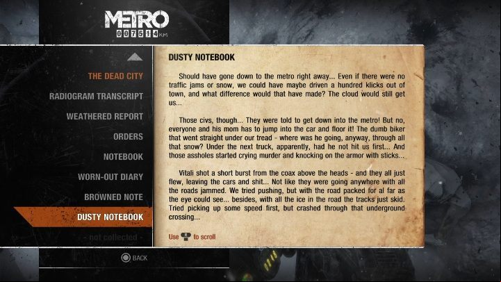 14 - Metro Exodus: Diaries and postcards in Autumn and the Dead City - collectibles - Diaries and postcards - Metro Exodus Guide
