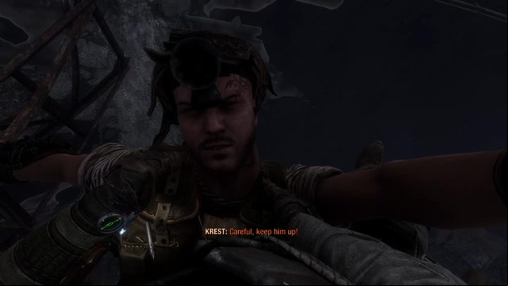 Watch the cut-scene featuring Olga and the locals - Metro Exodus: The path to the dam and meeting Alyosha - walkthrough - Taiga - Metro Exodus Guide