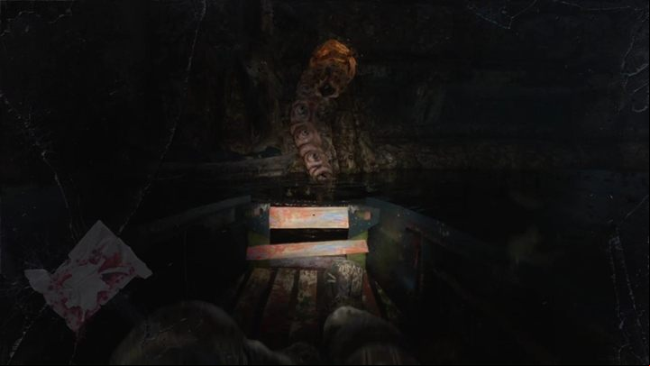 Go into the boat and swim forward - Metro Exodus: The boat crossing - walkthrough - Dead City - Metro Exodus Guide