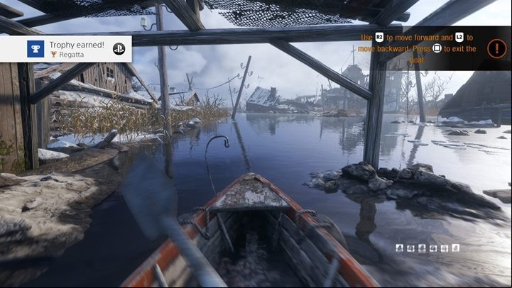 How to unlock: Get into a boat - Metro Exodus: List of all achievements and trophies - Achievements and trophies - Metro Exodus Guide