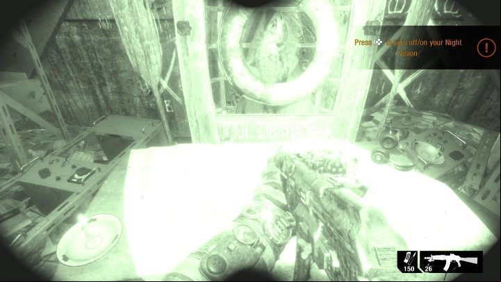 The night vision can be turned on and off whenever you want to - Metro Exodus: Weapon and equipment upgrades in Volga - secrets - Equipment Upgrades and Point of interest - Metro Exodus Guide