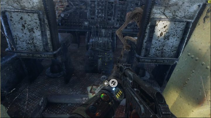 The com is lying on the ground in front of the cockpits entrance - Metro Exodus: Weapon and equipment upgrades in Volga - secrets - Equipment Upgrades and Point of interest - Metro Exodus Guide