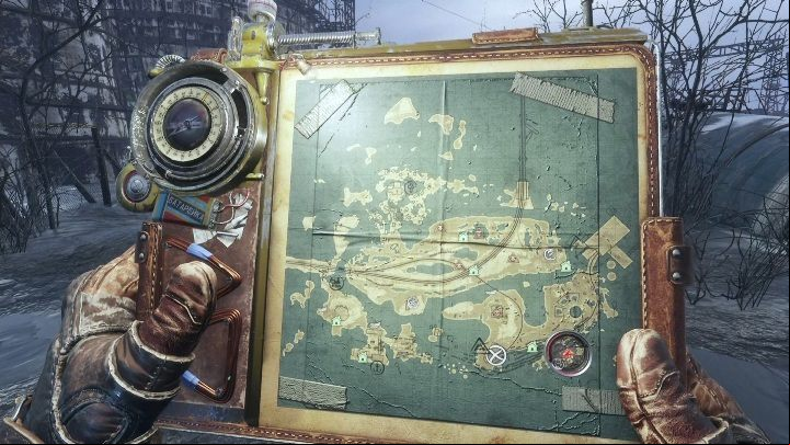 Metal detektor is located on the Island in the southern-east part of Volga - Metro Exodus: Weapon and equipment upgrades in Volga - secrets - Equipment Upgrades and Point of interest - Metro Exodus Guide