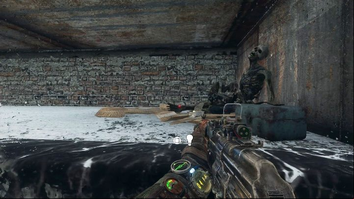 When you are on the metal bed, look left - Metro Exodus: Weapon and equipment upgrades in Volga - secrets - Equipment Upgrades and Point of interest - Metro Exodus Guide