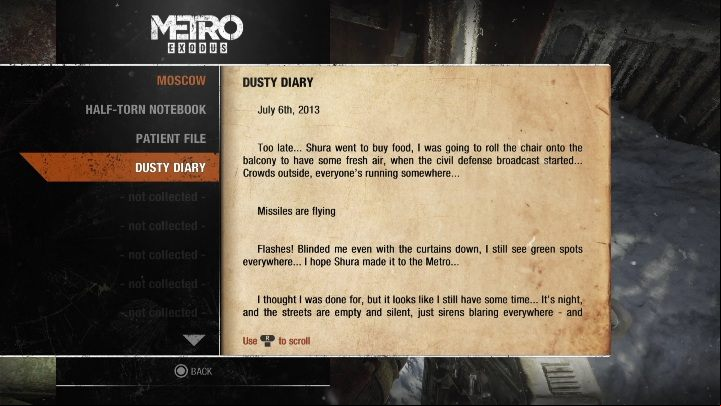 8 - Metro Exodus: Diaries and postcards in Moscow - collectibles - Diaries and postcards - Metro Exodus Guide