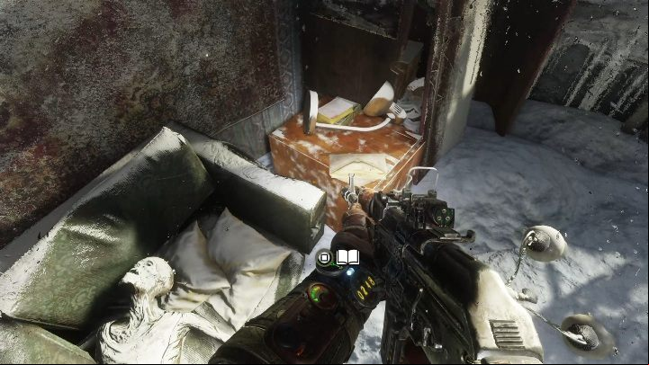 Location: The first destroyed building you reach has one open flat - Metro Exodus: Diaries and postcards in Moscow - collectibles - Diaries and postcards - Metro Exodus Guide