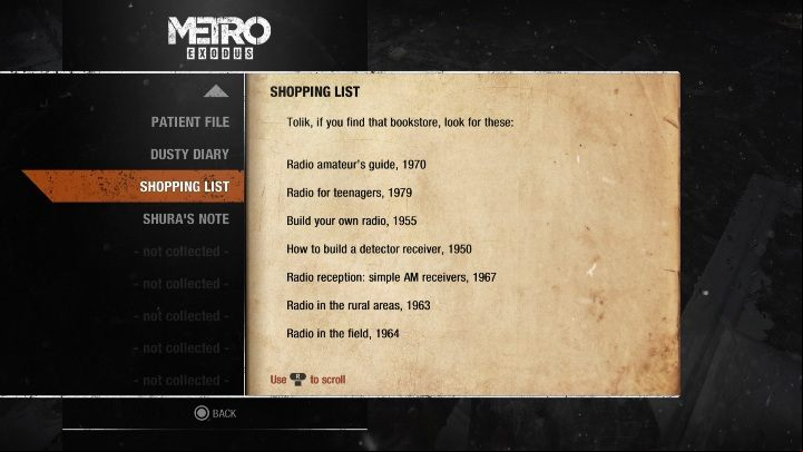 10 - Metro Exodus: Diaries and postcards in Moscow - collectibles - Diaries and postcards - Metro Exodus Guide