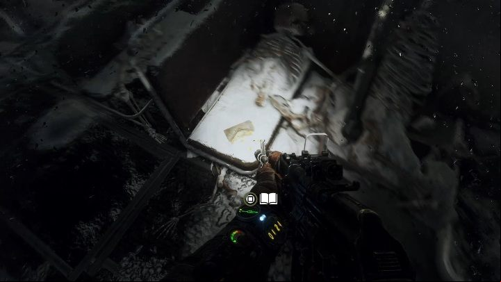 Location: A broken bus is on the malls bottom floor - Metro Exodus: Diaries and postcards in Moscow - collectibles - Diaries and postcards - Metro Exodus Guide