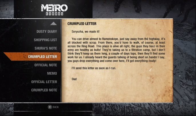 13 - Metro Exodus: Diaries and postcards in Moscow - collectibles - Diaries and postcards - Metro Exodus Guide