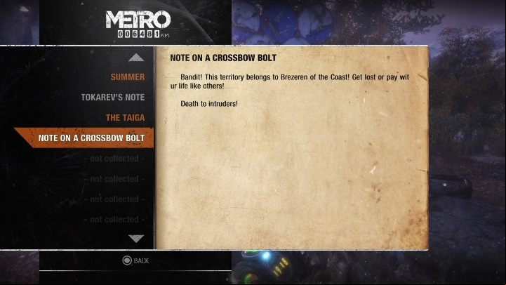 2 - Metro Exodus: Diaries and postcards in Taiga - collectibles - Diaries and postcards - Metro Exodus Guide