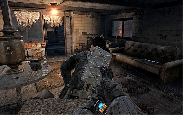 Wait until opponents on the ground floor moves aside so there will be only one of them in the main room - Find a way to get upstairs | Chapter 5: Separation - Chapter 5: Separation - Metro: Last Light Game Guide