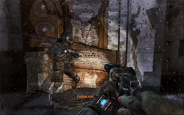 Wait for Pavels signal to resume on your path towards the theatre and follow him without waiting for the mutants to appear in the area again - Follow Pavel to the Theater Station | Chapter 8: Echoes - Chapter 8: Echoes - Metro: Last Light Game Guide