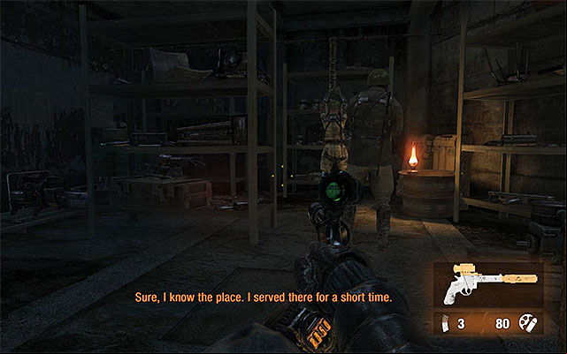 The main part of A4 is patrolled by, at least, three guards - Find a way through the armory | Chapter 11: Revolution - Chapter 11: Revolution - Metro: Last Light Game Guide