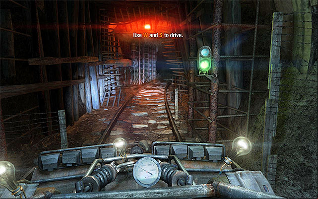 Acquaint yourself with the hints displayed by the game, concerning the keys for controlling the car - Use the railcar to reach Venice - part 1 | Chapter 12: Regina - Chapter 12: Regina - Metro: Last Light Game Guide