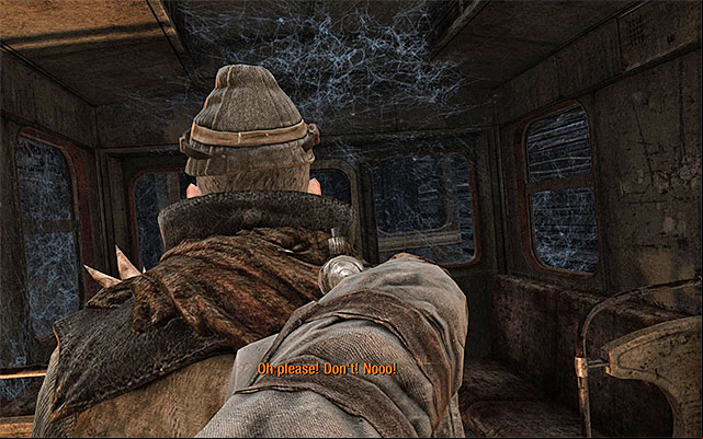 Near here, two bandits are keeping an innocent woman so, if you want to save her, you need to hurry - Use the railcar to reach Venice - part 1 | Chapter 13: Bandits - Chapter 13: Bandits - Metro: Last Light Game Guide