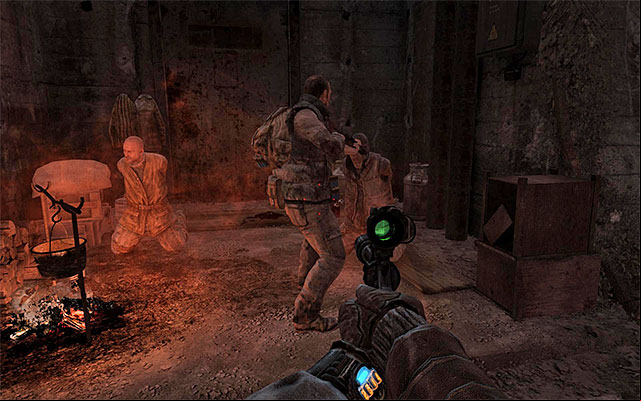 Make your way a bit further and destroy the lamp hanging from the ceiling - Find someone to help move the railcar out of the way | Chapter 13: Bandits - Chapter 13: Bandits - Metro: Last Light Game Guide