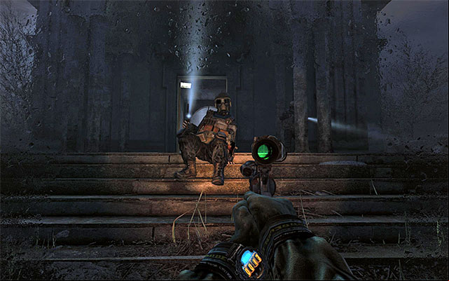 Once again try to walk over the fallen tree, which will end in a success this time - Meet the rangers in the church | Chapter 17: Nightfall - Chapter 17: Nightfall - Metro: Last Light Game Guide