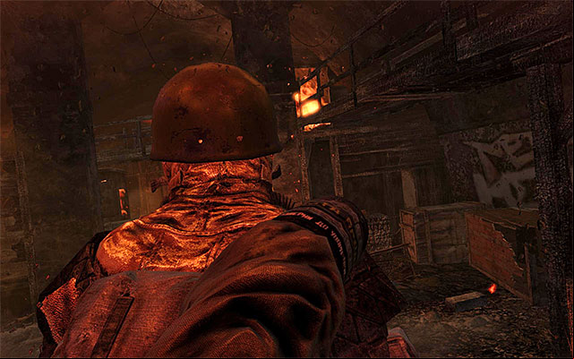 Ahead of you, there are two enemies - Find and save Anna | Chapter 19: Contagion - Chapter 19: Contagion - Metro: Last Light Game Guide