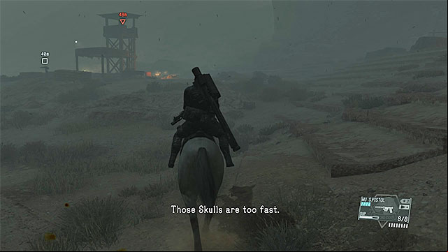 Escaping on horseback is the best way. - Exfiltration with Honey Bee | Walkthrough - Mission 6 - Where Do the Bees Sleep? - Metal Gear Solid V: The Phantom Pain Game Guide & Walkthrough