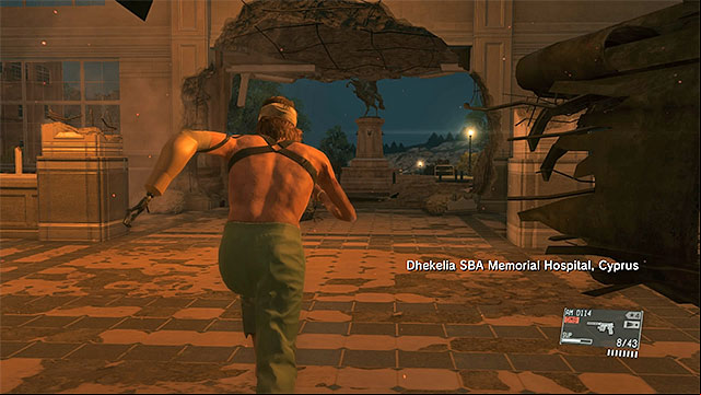 As soon as possible, leave the building - Escaping the Man on Fire | Walkthrough - Mission 0 - Prologue: Awakening - Metal Gear Solid V: The Phantom Pain Game Guide & Walkthrough