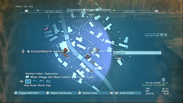Walkthrough: To obtain the rare Blueprint, you do not need to secure the entire village but you only have reach the cottage shown in the above screenshots - Side-Ops missions walkthroughs (1-10) - Side-Ops - Metal Gear Solid V: The Phantom Pain Game Guide & Walkthrough