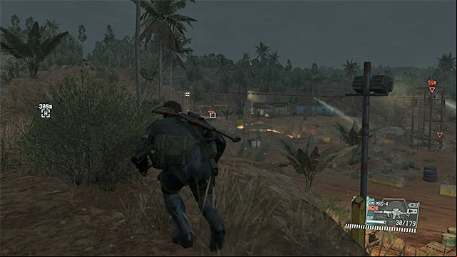 You should enter the area of the mine from the south. - Reaching the mine | Walkthrough - Mission 18 - Blood Runs Deep - Metal Gear Solid V: The Phantom Pain Game Guide & Walkthrough