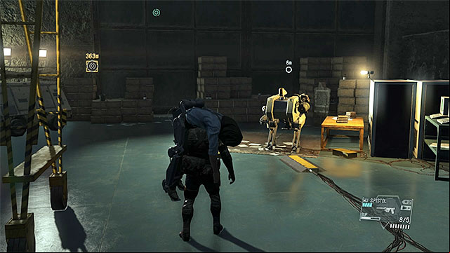 The walker that you can use to escape - Leaving the base with Doctor Emmerich | Walkthrough - Mission 12 - Hellbound - Metal Gear Solid V: The Phantom Pain Game Guide & Walkthrough