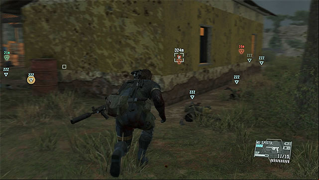 You can either knock down or walk around the child soldiers in the village - Finding the militants XO and the commander of child soldiers | Walkthrough - Mission 25 - Aim True, Ye Vengeful - Metal Gear Solid V: The Phantom Pain Game Guide & Walkthrough