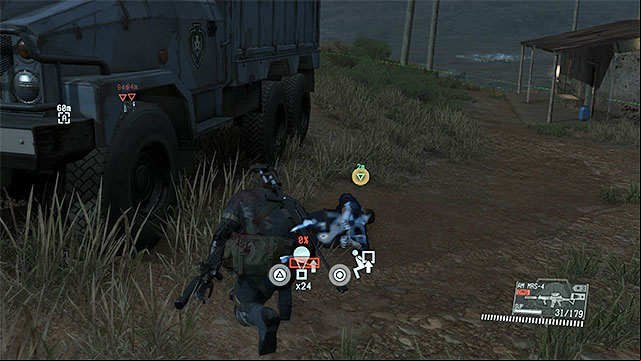 Try to locate and Fulton the ally before he gets into the truck. - Extracting the Intel Team member | Walkthrough - Mission 27 - Root Cause - Metal Gear Solid V: The Phantom Pain Game Guide & Walkthrough