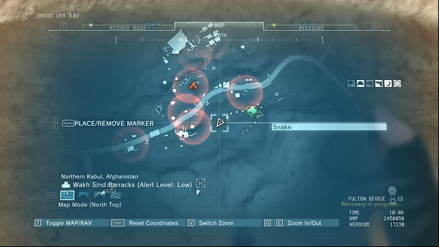 The diamonds location. - Rough Diamonds in Wakh Sind Barracks (Afghanistan) - Rough Diamonds - Metal Gear Solid V: The Phantom Pain Game Guide & Walkthrough
