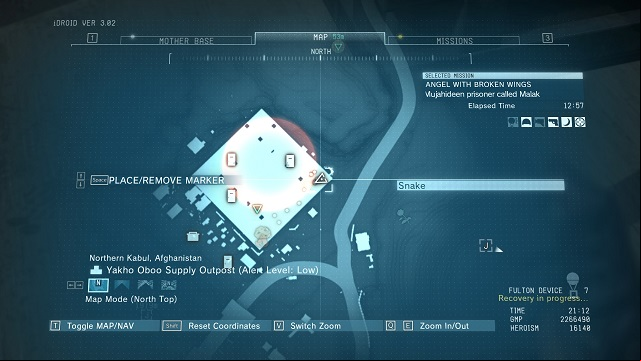 Diamonds location. - Rough Diamonds in Yakho Oboo Supply Outpost (Afghanistan) - Rough Diamonds - Metal Gear Solid V: The Phantom Pain Game Guide & Walkthrough