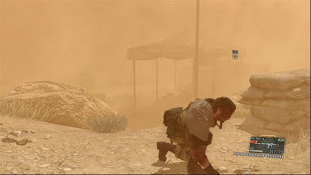 Sandstorms dont last for long so you have to act quick - Time and weather changes | Exploring the games world - Exploring the games world - Metal Gear Solid V: The Phantom Pain Game Guide & Walkthrough