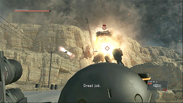 D-Walker will be only slightly helpful when fighting the boss. - How to win with Sahelanthropus in the Extreme mode? | Walkthrough - Mission 50 - Sahelanthropus - Metal Gear Solid V: The Phantom Pain Game Guide & Walkthrough