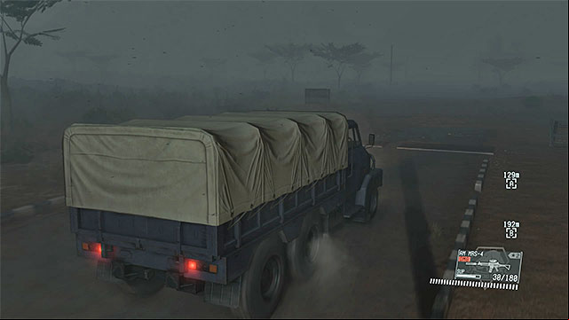 Escape from the mission area on the truck involves the risk of damaging it - Extracting the truck | Walkthrough - Mission 16 - Traitors Caravan - Metal Gear Solid V: The Phantom Pain Game Guide & Walkthrough