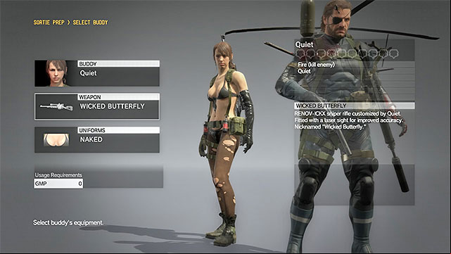 You may choose your buddy (and his or her equipment) at the beginning of every mission - Buddies | Completing missions - Completing missions - Metal Gear Solid V: The Phantom Pain Game Guide & Walkthrough