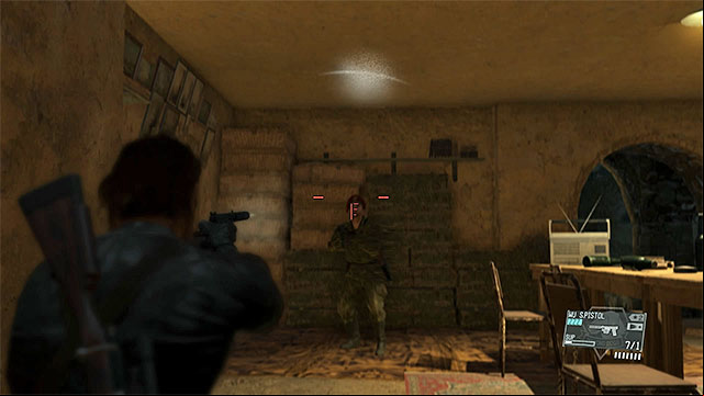 You will find the first officer in one of the buildings in Wialo village. - Locating the three commanders | Walkthrough - Mission 7 - Red Brass - Metal Gear Solid V: The Phantom Pain Game Guide & Walkthrough