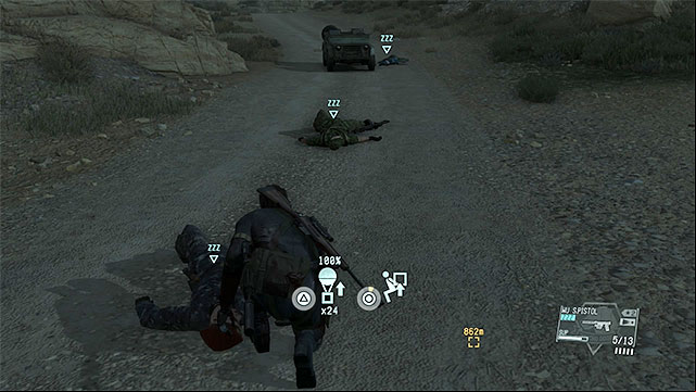 Knock out the whole crew of the jeep. - Remaining Red Brass secondary mission objectives | Walkthrough - Mission 7 - Red Brass - Metal Gear Solid V: The Phantom Pain Game Guide & Walkthrough