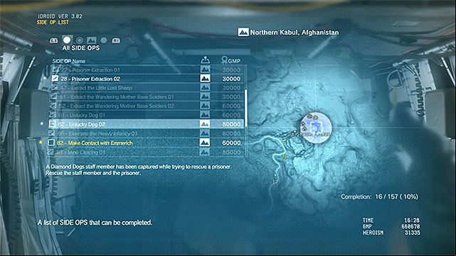 Side missions grant you an income of several tens of thousands of GMP and many of them are replayable - How to earn money (GMP) in MGS V? | FAQ - Frequently Asked Questions - FAQ - Frequently Asked Questions - Metal Gear Solid V: The Phantom Pain Game Guide & Walkthrough