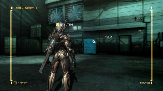 The cameras and the entrance past the fans. - R-01 Coup dEtat - The Main Campaign - walkthrough - Metal Gear Rising: Revengeance - Game Guide and Walkthrough