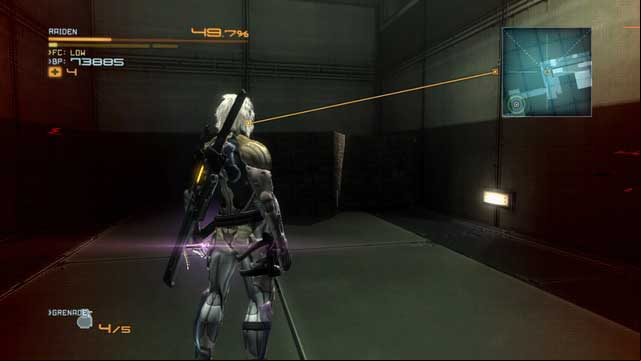 Behind the boxes, there is a VRM computer. - R-04 Hostile Takedown - The Main Campaign - walkthrough - Metal Gear Rising: Revengeance - Game Guide and Walkthrough